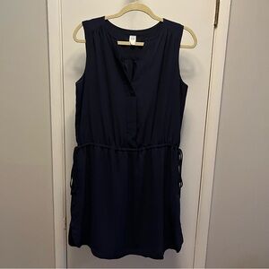 NWOT Gap Sleeveless Shirtdress with Drawstring Waist - Navy